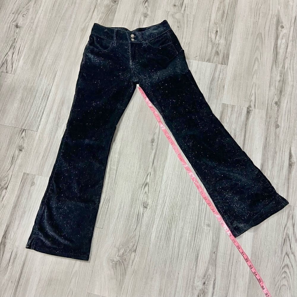 EUC vintage y2k Union Bay black corduroy pants silver glitter throughout sz 3 - Picture 12 of 15